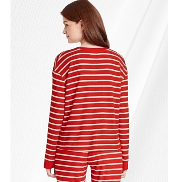WOMEN’S STRIPPED THERMAL PAJAMA TOP - Picture 2 of 8